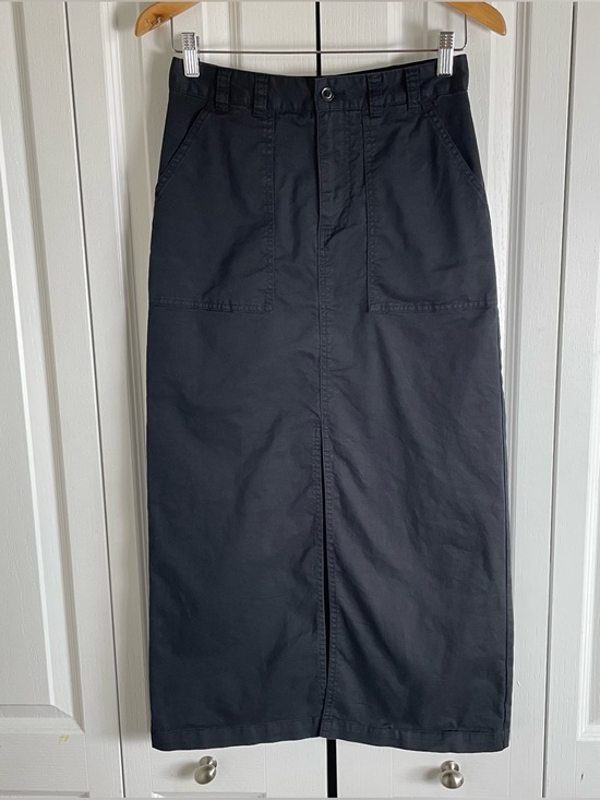 a new day Dresses & Skirts - A New Day Surplus Utility Maxi Skirt Women’s S Black Split Cotton Elastic Waist